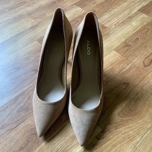 Aldo suede nude heels — worn once for an hour